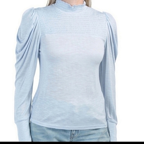 7 For All Mankind Tops - 7 for all mankind  Long Sleeve Baby Blue Long Sleeve Top Size XL